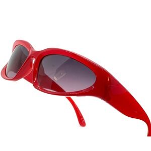 Sunglasses Red Frame Black Lens UV Sun Protect Fashion Sports Beach Lentes Gafas